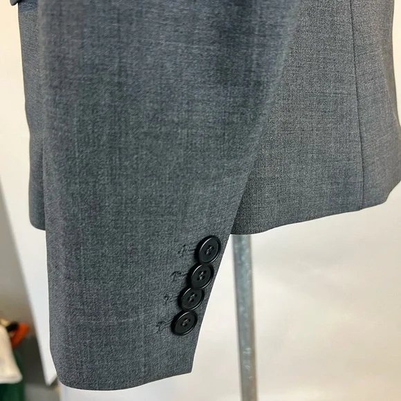 Theory Gray Wool Blend Lined Blazer Size 4 - Picture 4 of 6